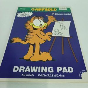 Drawing Doodle Pad With Stickers 60 Sheets Mead Garfield And Odie Vintage